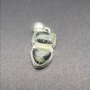 Silver and Black Stone Pendant